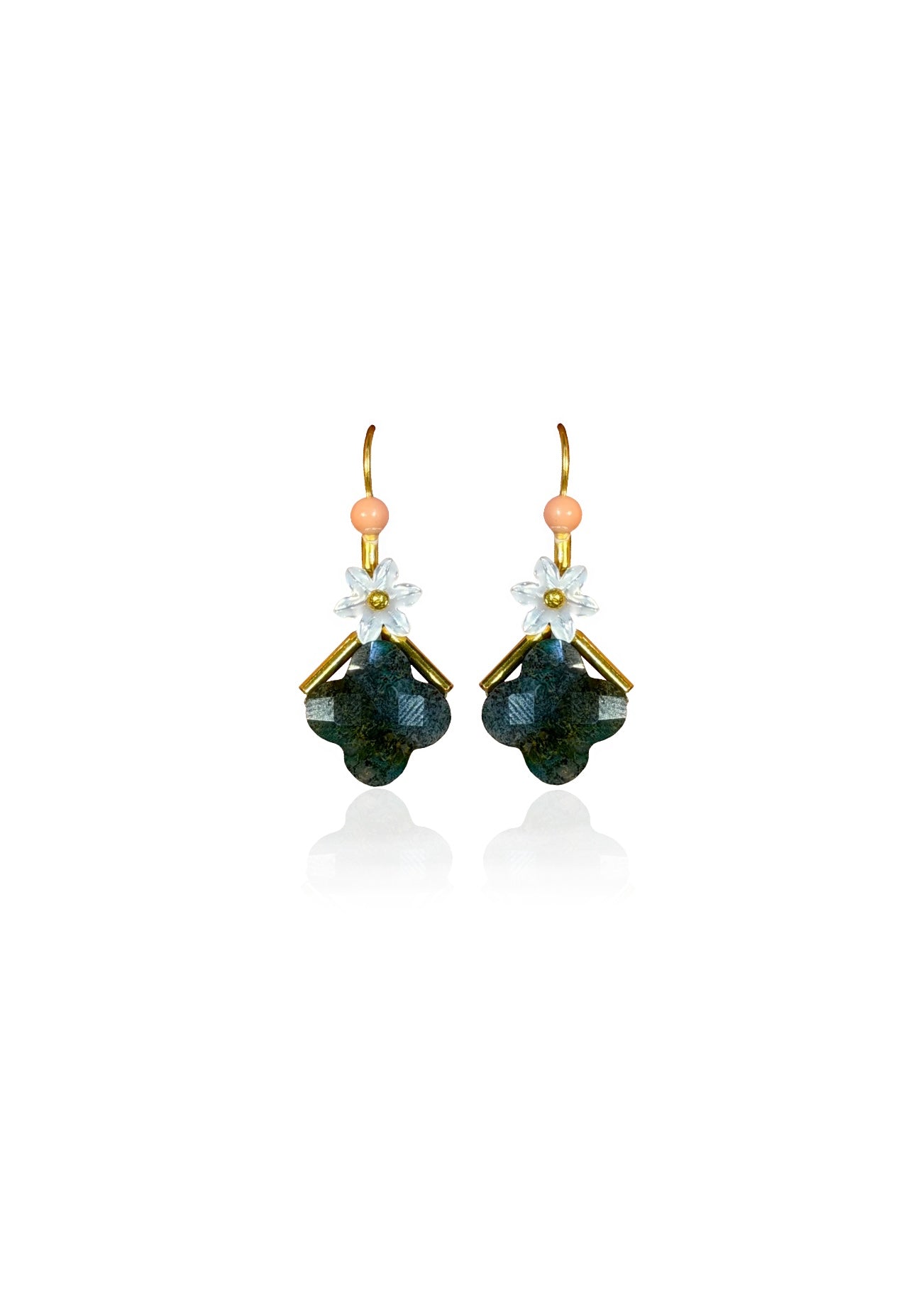 Fancy Jasper Sedefli Taşlı Küpe